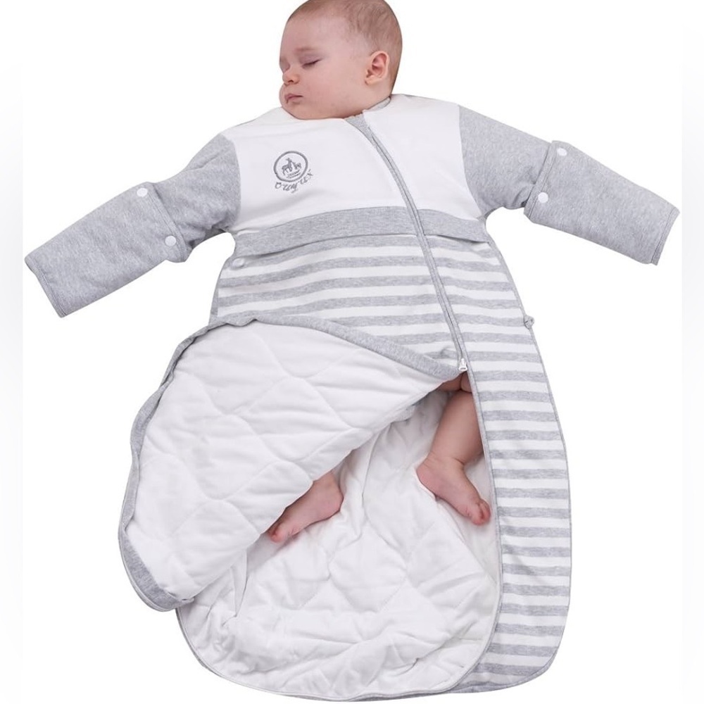 Ou Yun Baby Organic Sleeping Bag W/ Detachable Sleeves Wearable Blanket